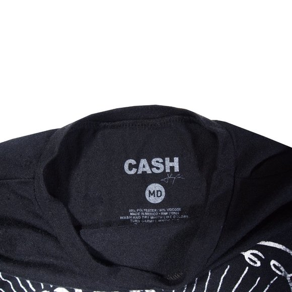 Johnny Cash T-shirt, Ladies Size Medium, Black w/White Graphic - Picture 2 of 3